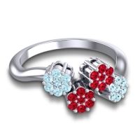 Simple Floral Pave Devana Ring