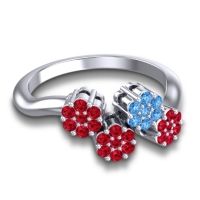 Simple Floral Pave Devana Ring