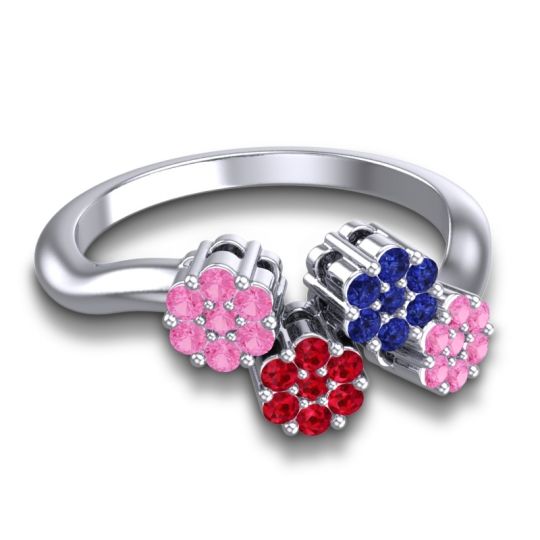 Simple Floral Pave Devana Ring
