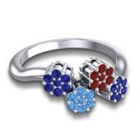 Simple Floral Pave Devana Ring
