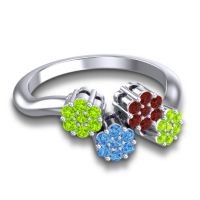 Simple Floral Pave Devana Ring