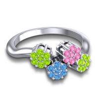 Simple Floral Pave Devana Ring