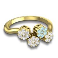 Simple Floral Pave Devana Ring