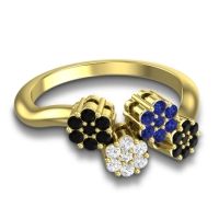 Simple Floral Pave Devana Ring