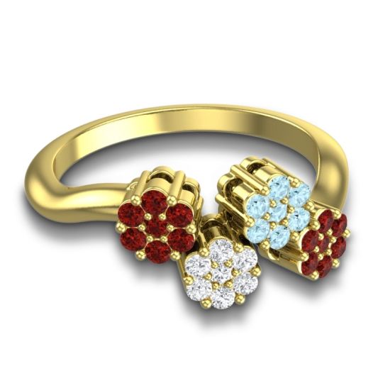 Simple Floral Pave Devana Ring