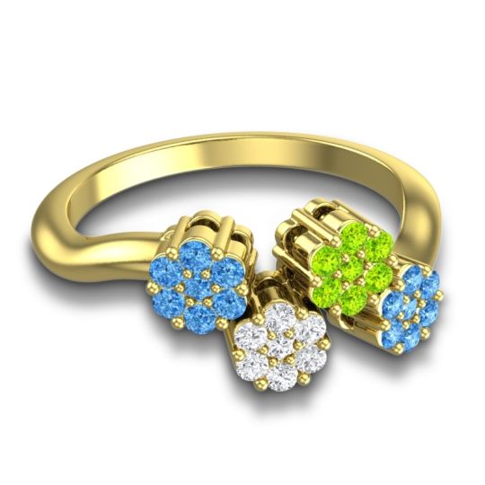 Simple Floral Pave Devana Ring