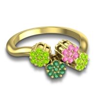 Simple Floral Pave Devana Ring