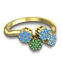 Simple Floral Pave Devana Ring