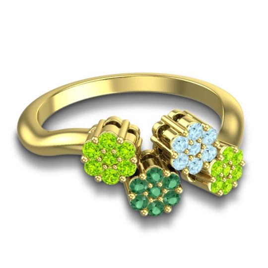 Simple Floral Pave Devana Ring