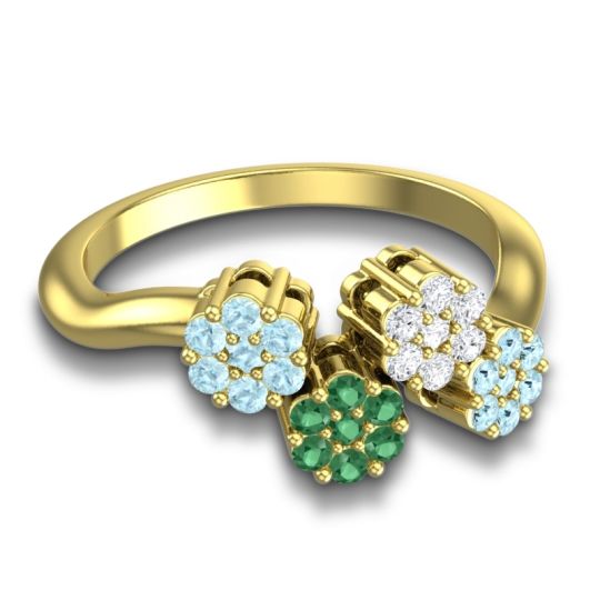 Simple Floral Pave Devana Ring