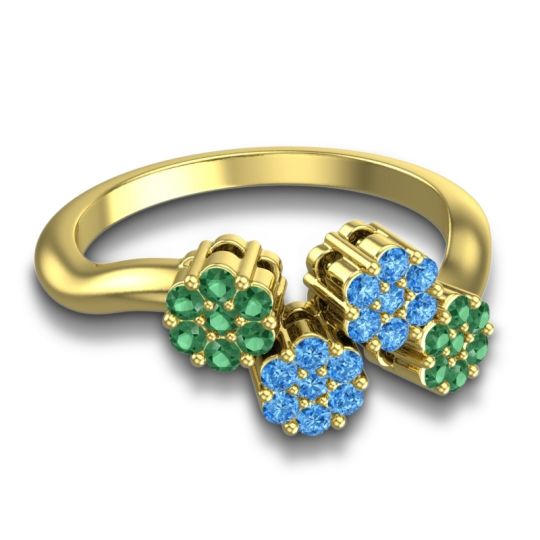 Simple Floral Pave Devana Ring