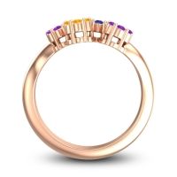 Simple Floral Pave Devana Ring