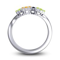 Simple Floral Pave Devana Ring