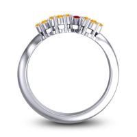 Simple Floral Pave Devana Ring