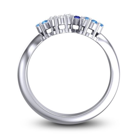 Simple Floral Pave Devana Ring