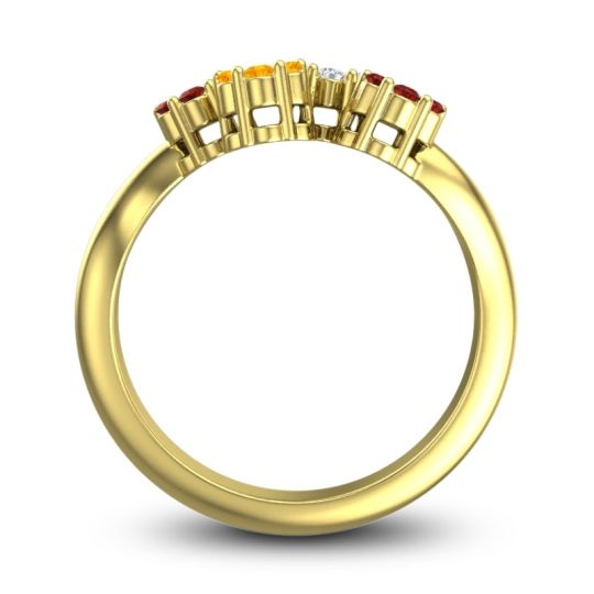 Simple Floral Pave Devana Ring