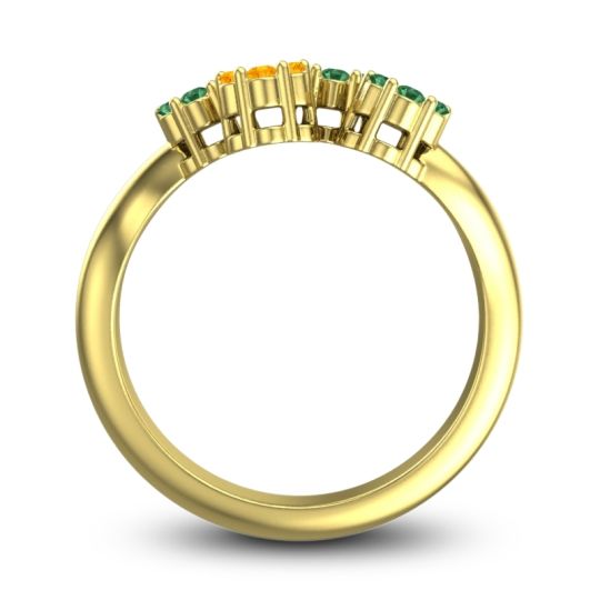 Simple Floral Pave Devana Ring