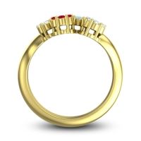 Simple Floral Pave Devana Ring