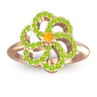 Citrine Fashion Ring In 14K Rose Gold With Peridot – Carati Statement Ring