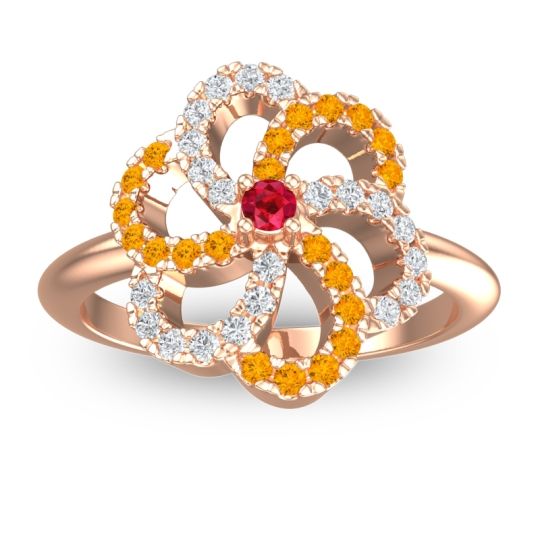 Statement Floral Pave Carati Ring