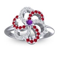 Statement Floral Pave Carati Ring