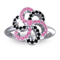 Pink Tourmaline Fashion Ring In 14k White Gold With Black Onyx – Carati Statement Ring