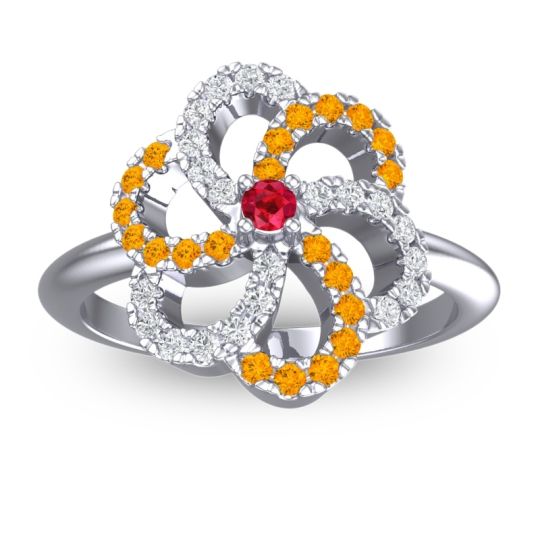Statement Floral Pave Carati Ring