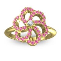 Diamond Fashion Ring In 14k Yellow Gold With Pink Tourmaline – Carati Statement Ring