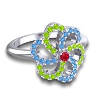 Statement Floral Pave Carati Ring