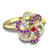 Statement Floral Pave Carati Ring