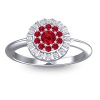 Ruby Fashion Ring In 18k White Gold With Diamond – Nabhi Statement Ring