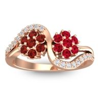 Statement Floral Pave Bisaja Ring