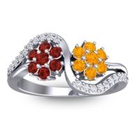 Statement Floral Pave Bisaja Ring