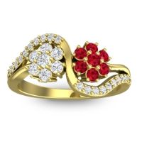 Statement Floral Pave Bisaja Ring