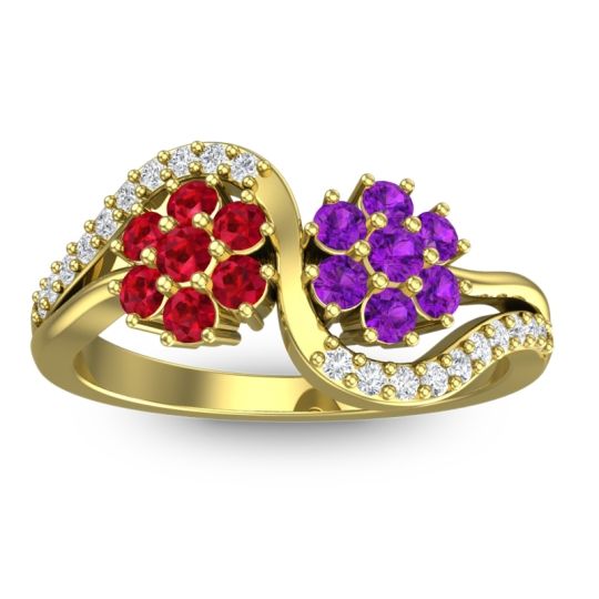 Statement Floral Pave Bisaja Ring
