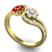 Statement Floral Pave Bisaja Ring