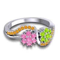 Statement Floral Pave Bisaja Ring