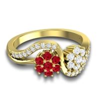 Statement Floral Pave Bisaja Ring