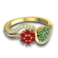 Statement Floral Pave Bisaja Ring