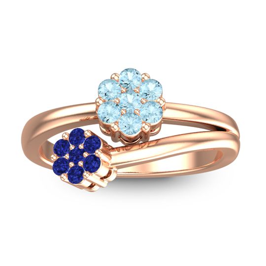 Simple Floral Pave Medin Ring