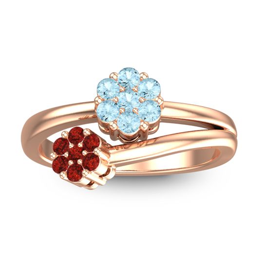 Simple Floral Pave Medin Ring