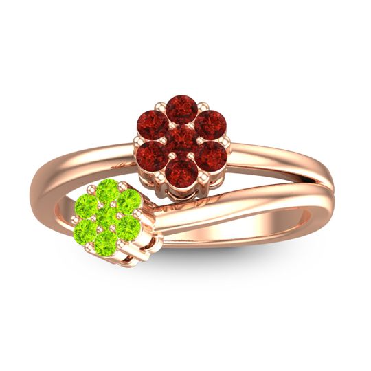 Simple Floral Pave Medin Ring