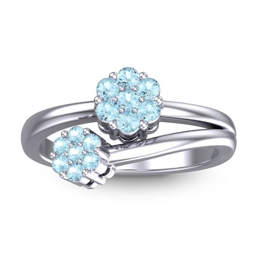 Simple Floral Pave Medin Ring