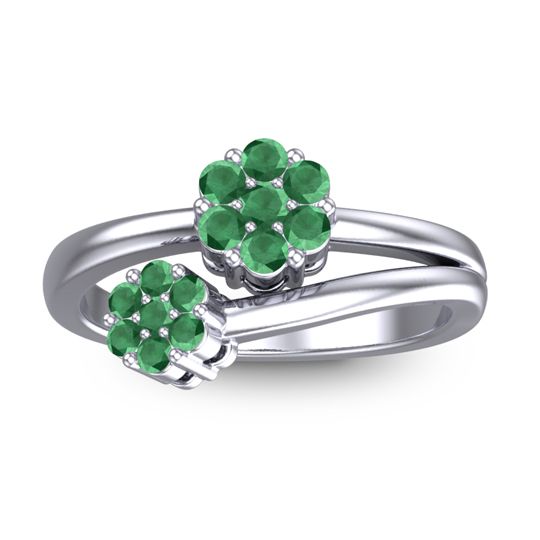 Simple Floral Pave Medin Ring