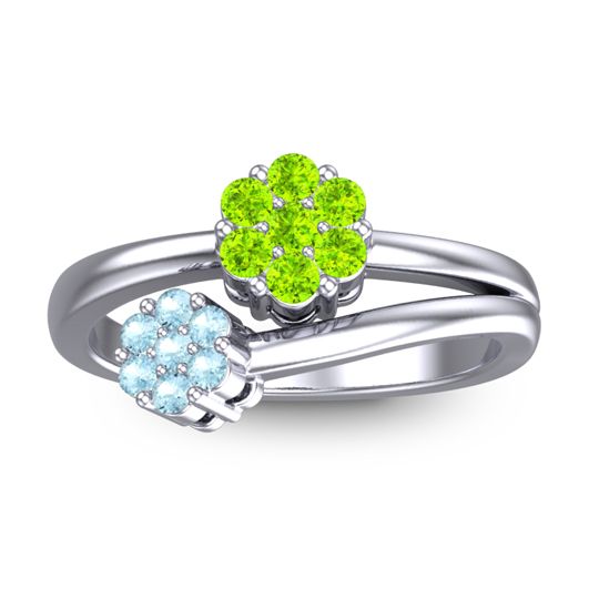 Simple Floral Pave Medin Ring