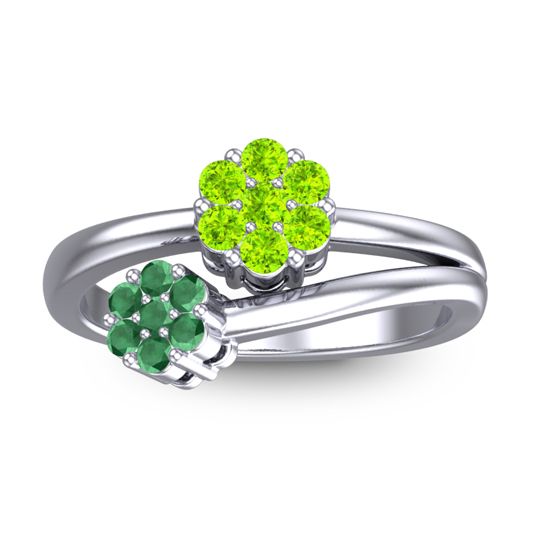 Simple Floral Pave Medin Ring