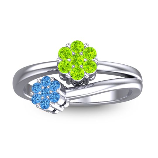 Simple Floral Pave Medin Ring