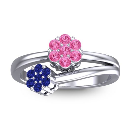 Simple Floral Pave Medin Ring