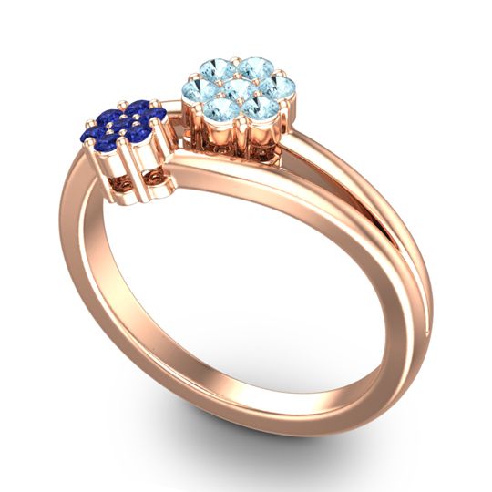 Simple Floral Pave Medin Ring