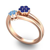 Simple Floral Pave Medin Ring